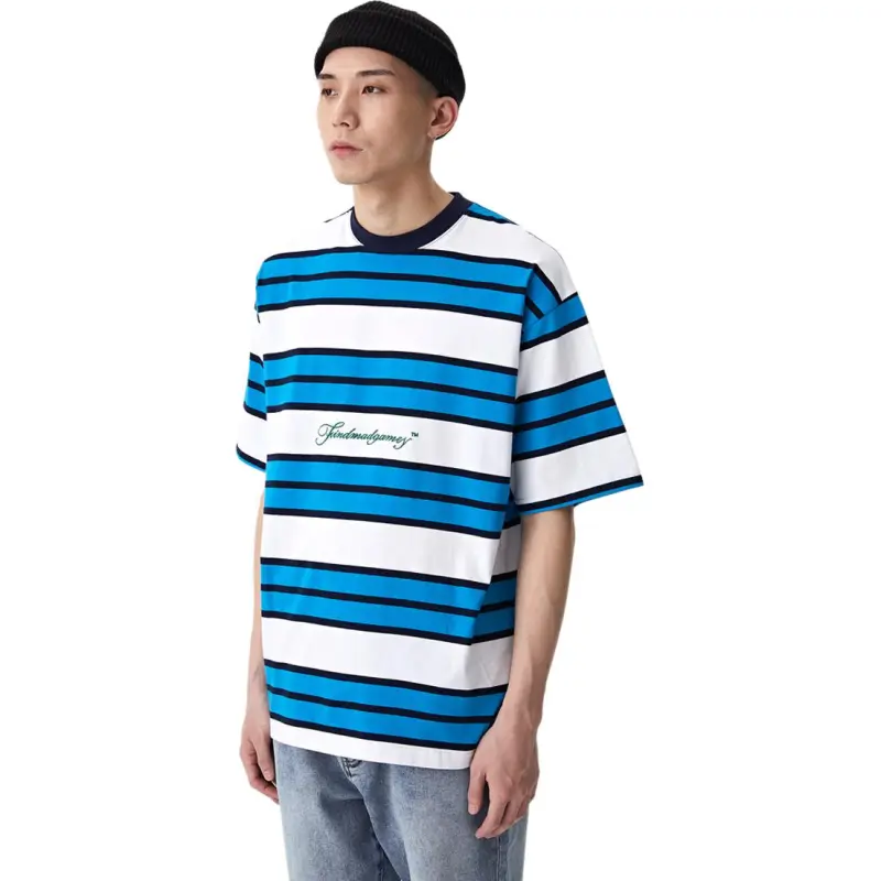 FMG T Shirts Unisex Blue With White Lettering-2
