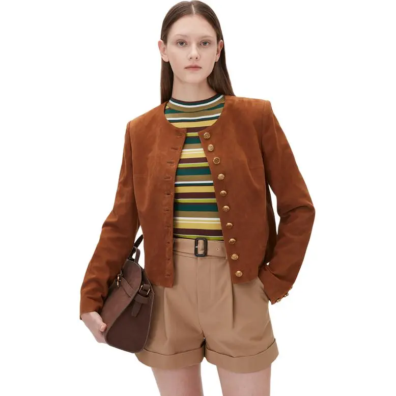 Caroline Jackets Women's Orange Coffee-1