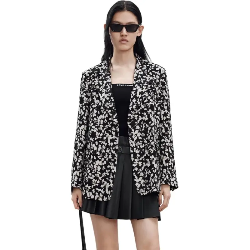 MO&CO Business Suits Women's Black With Mixed Print-2