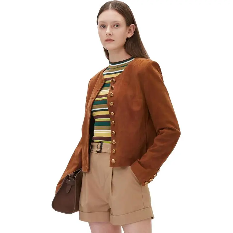 Caroline Jackets Women's Orange Coffee-2