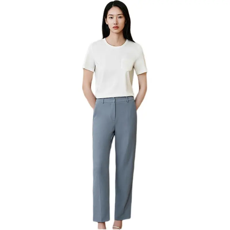 INSUN Casual Pants Women's Slate Blue-1