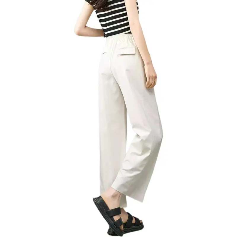 YALIDA Casual Pants Women's Moon White-2