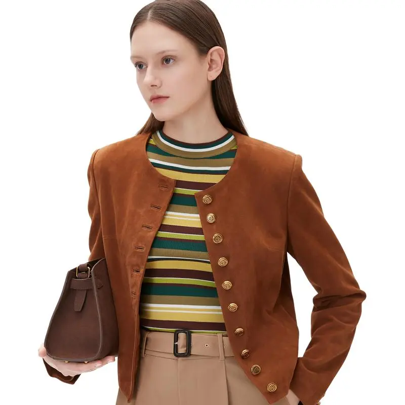 Caroline Jackets Women's Orange Coffee-3