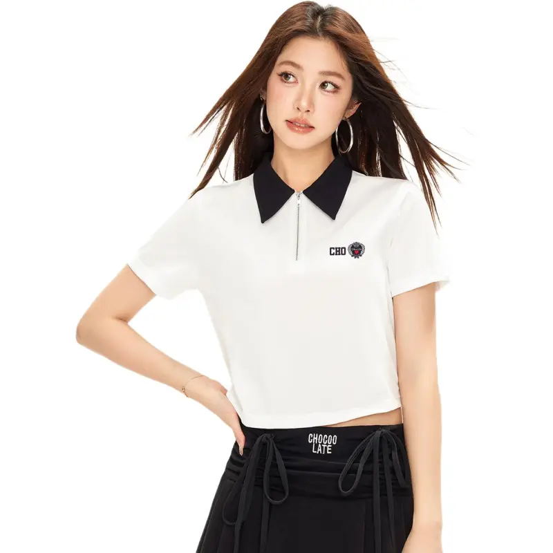  CHOCOOLATE Polo Shirt Women's WHX/White-4