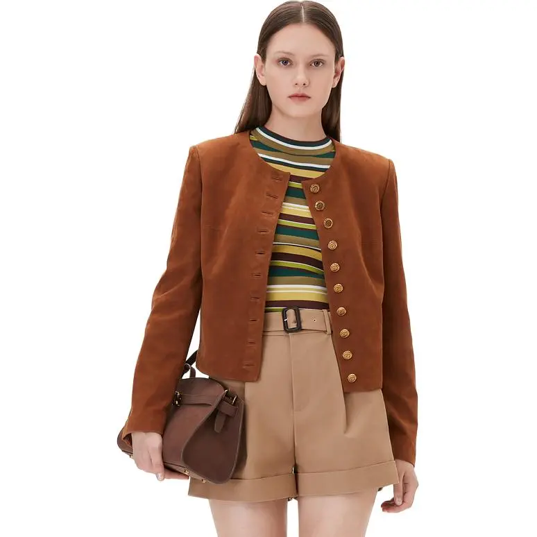 Caroline Jackets Women's Orange Coffee-4