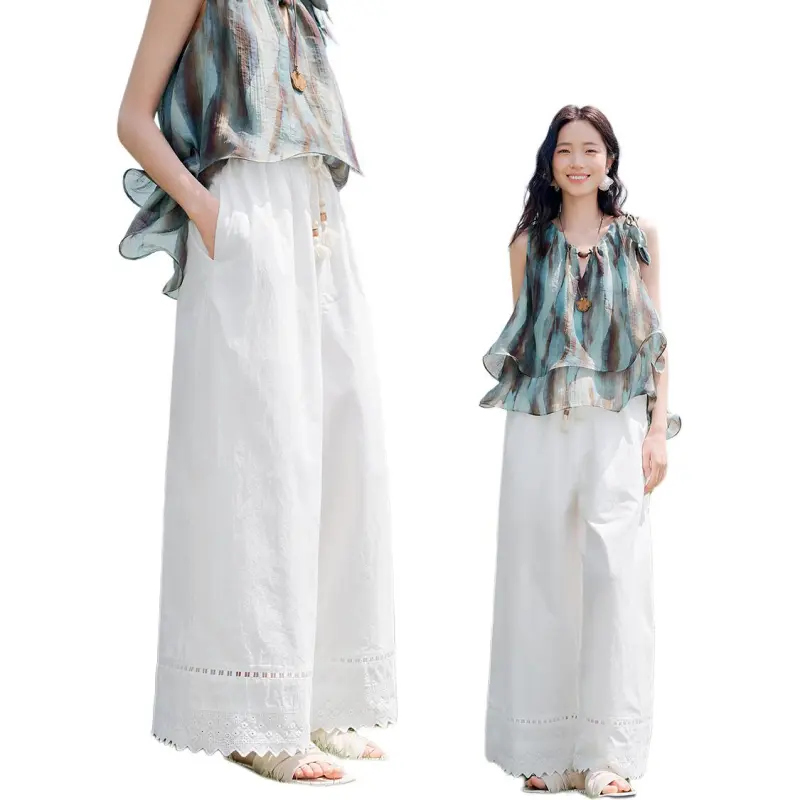 Fragment Casual Pants Women's Ivory White-3