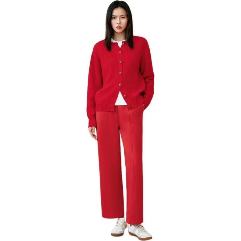 INSUN Casual Pants Women's True Red-3