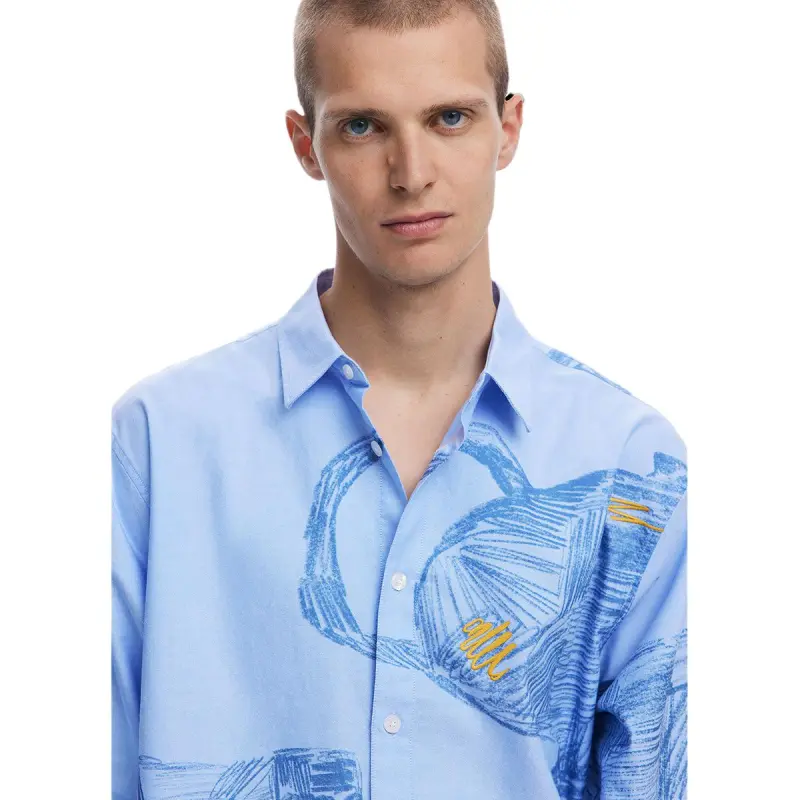 Desigual Shirts Men Light Blue-6