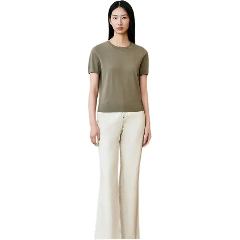 INSUN T Shirts Women's Olive Green-2
