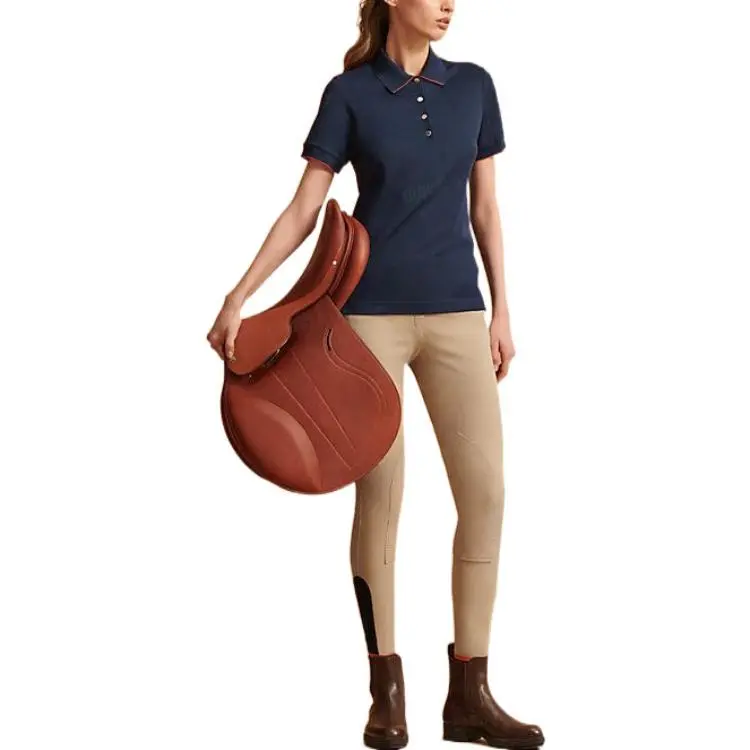 HERMES Polo Shirt Women's Marine Blue-2