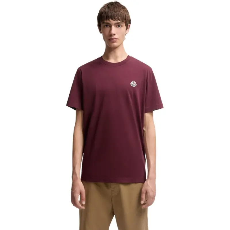 Moncler T Shirts Men White, Marine Blue, Burgundy-1