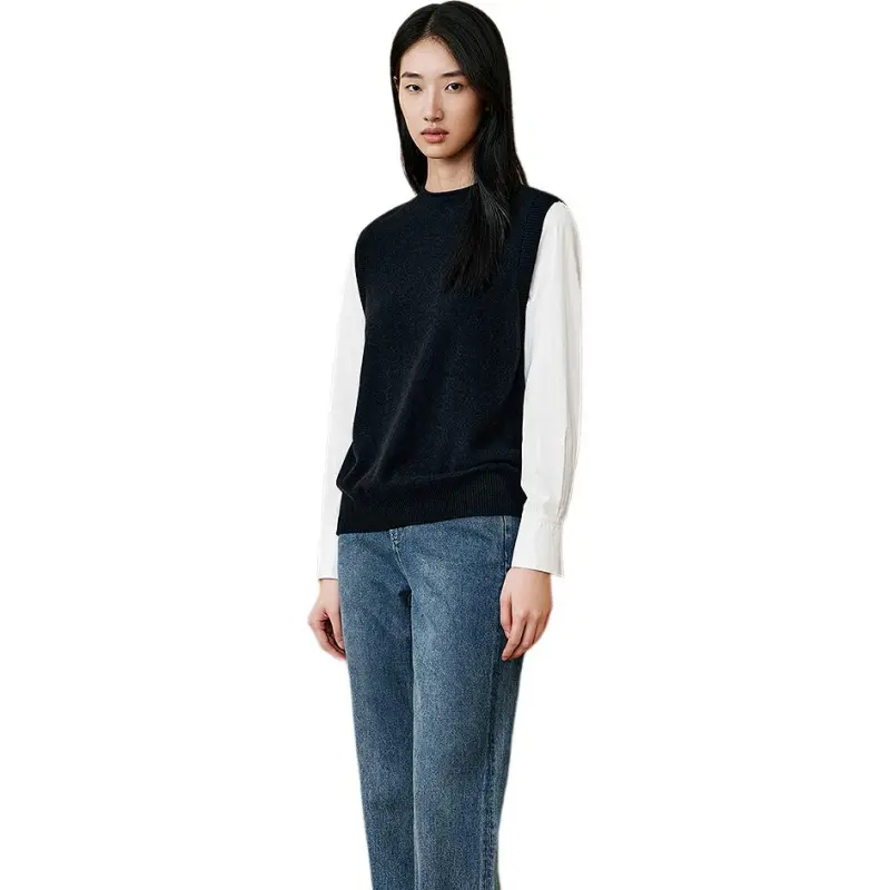 INSUN Cashmere Sweaters Women's Navy Blue-3