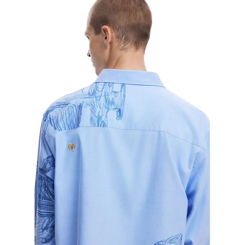 Desigual Shirts Men Light Blue-7