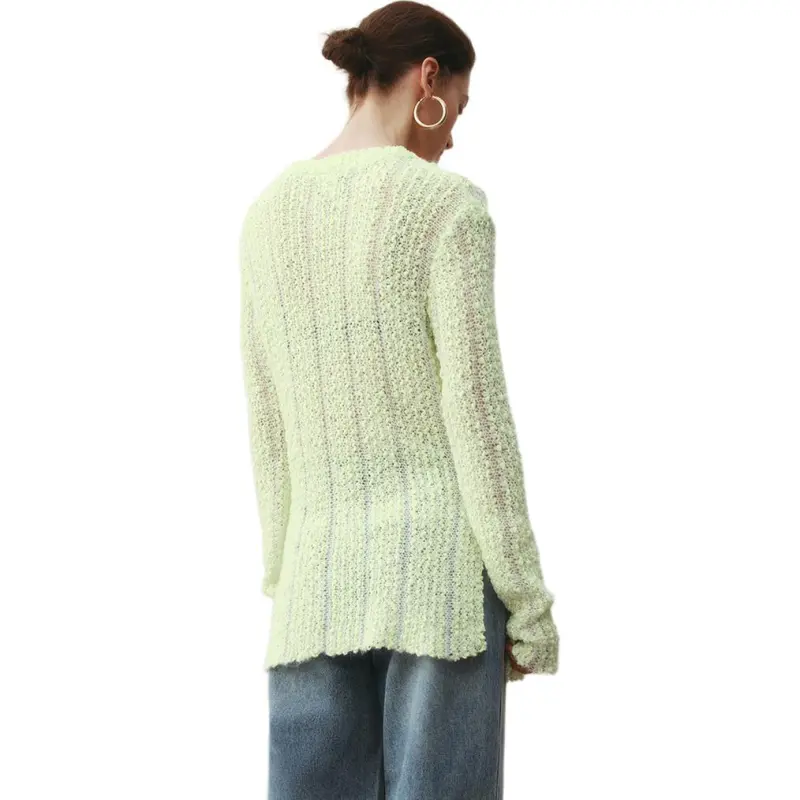 URBAN REVIVO Knitwear Women's Light Green Stripes-1