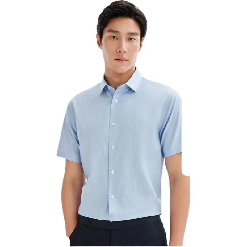 GOLDLION Shirts Women's Light Blue Stripes-1