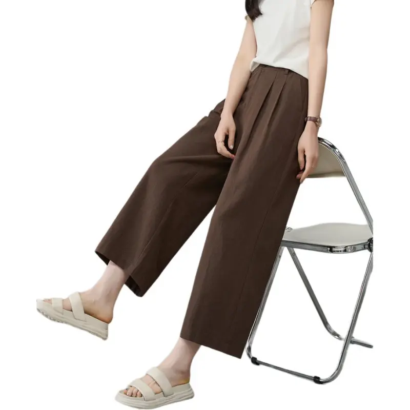 YALIDA Casual Pants Women's Coffee-1