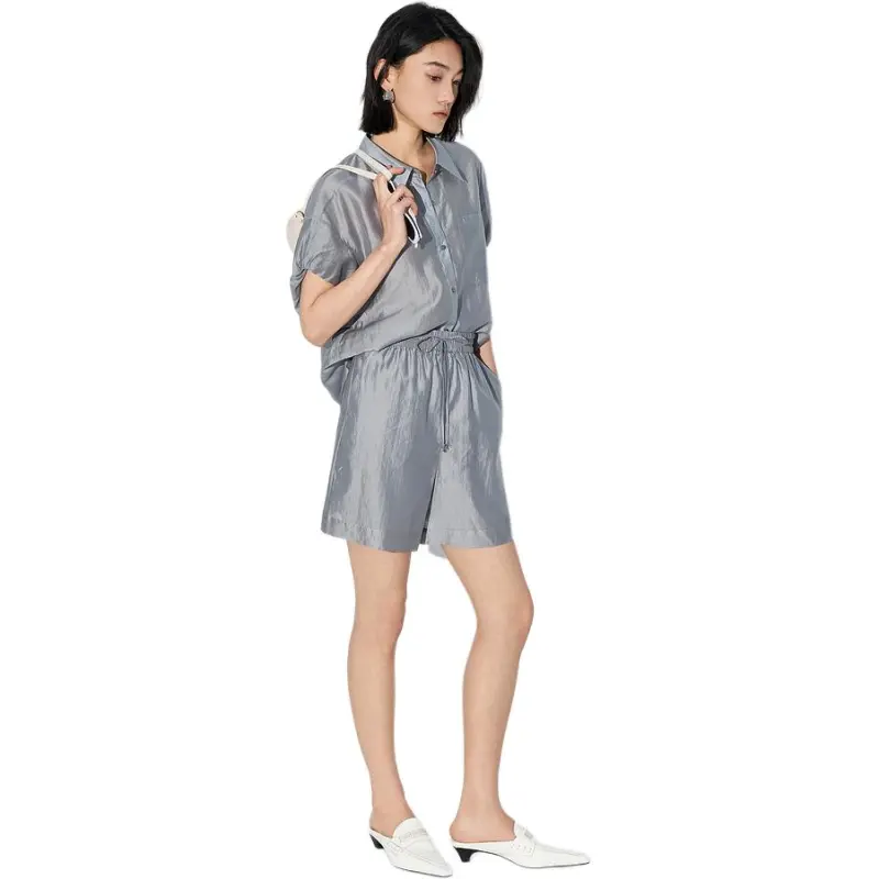 XG Shirt Matching Set Women's Gray Blue-2