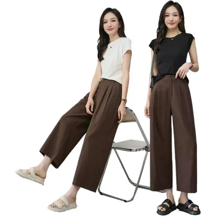 YALIDA Casual Pants Women's Coffee-2