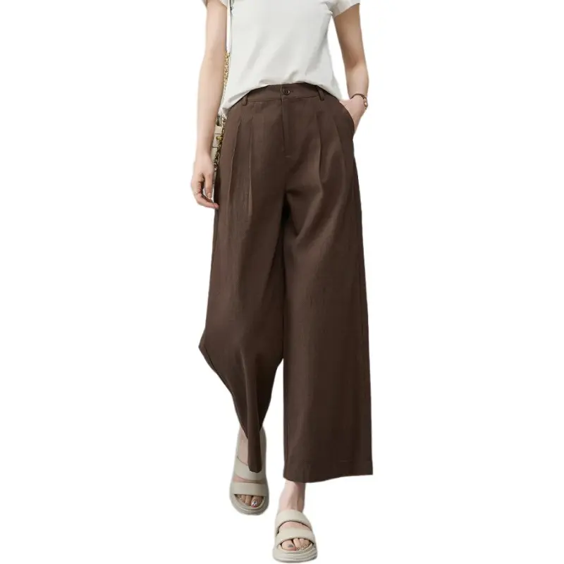 YALIDA Casual Pants Women's Coffee-4