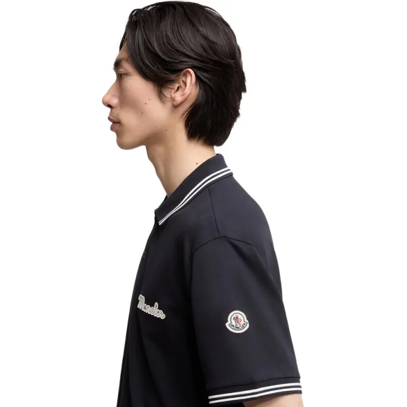 Moncler Polo Shirts Men Blue-3
