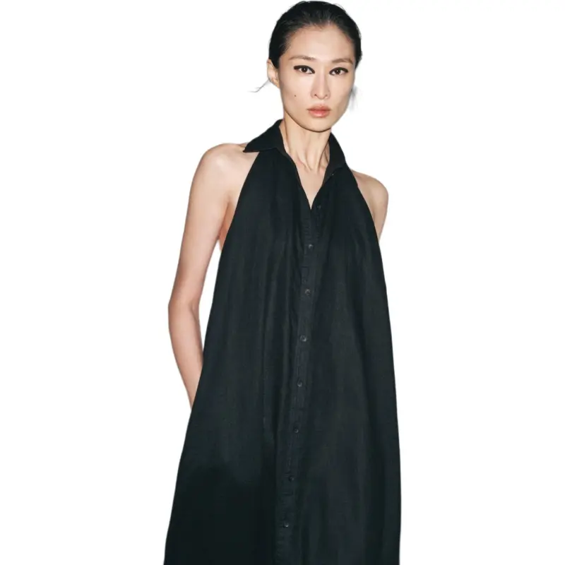 ZARA Sleeveless Dresses Women's Black-1