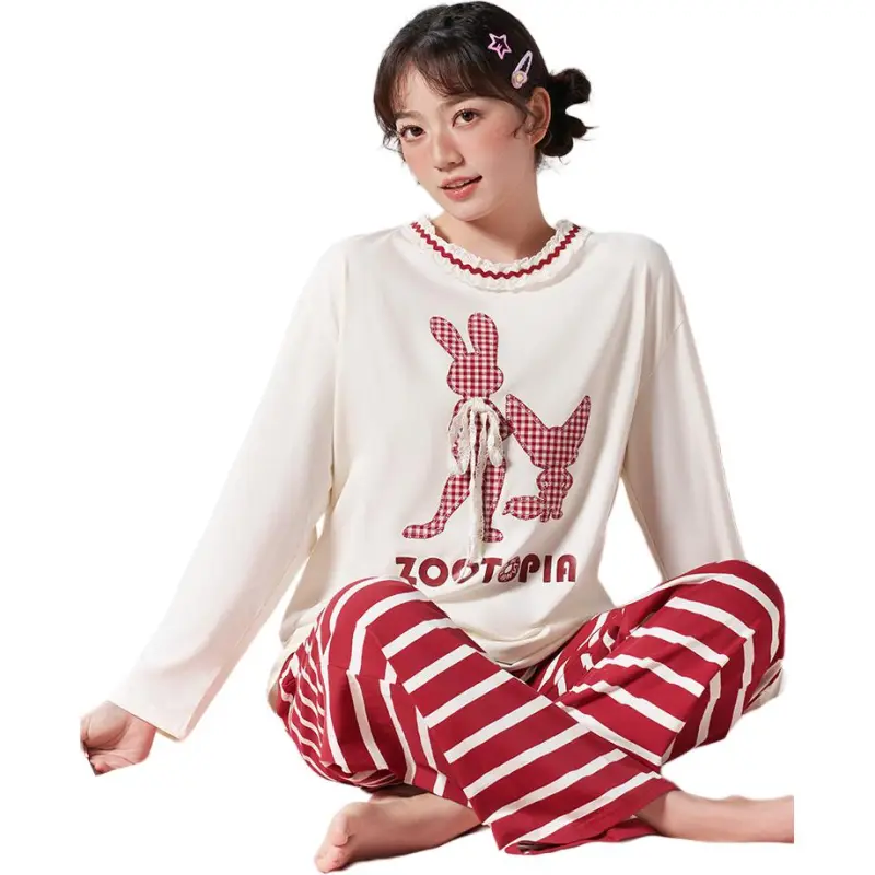 Disney Pajama Set Women's Rabbits Judy Stripes-3
