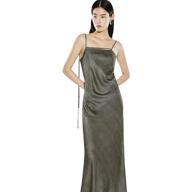 COVERINS Slip Dresses Women's Dark Grass Green-5