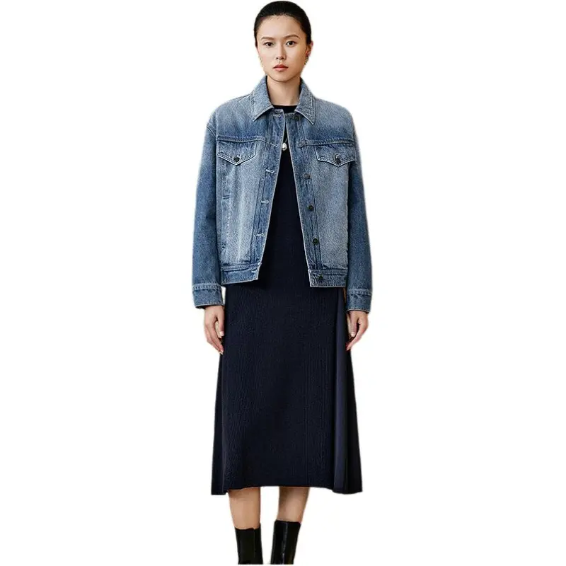 INSUN Denim Jackets Women's Slate Blue-2