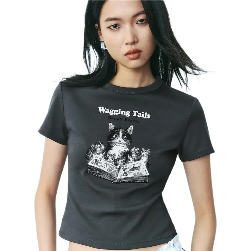 URBAN REVIVO T Shirts Women's Dark Gray-3