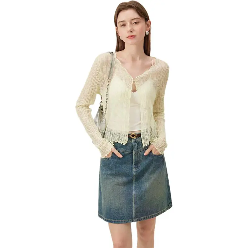 FANSILANEN Denim Short Skirts Women's-2