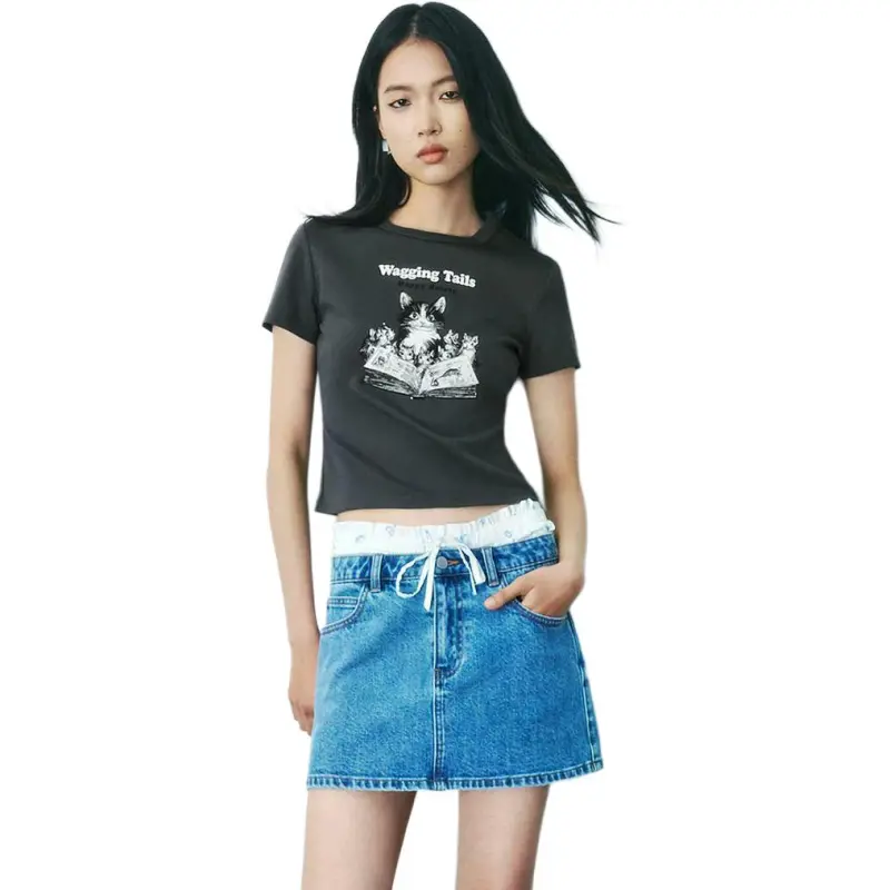 URBAN REVIVO T Shirts Women's Dark Gray-4