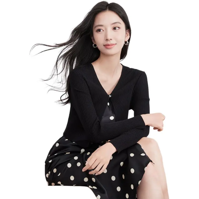 XIANGYING Slip Dresses Women's Black-2