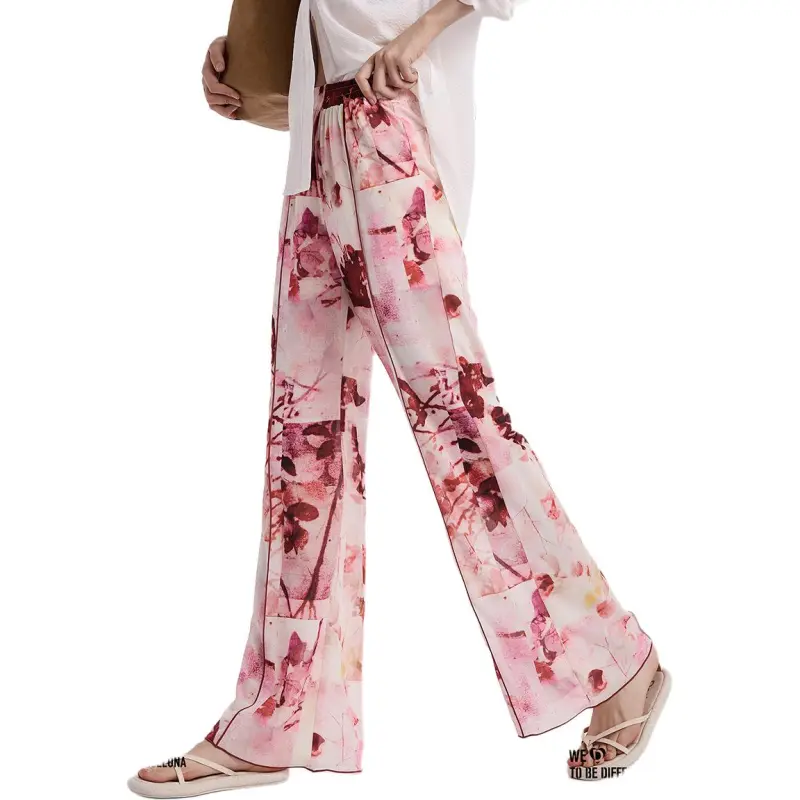 Desigual Casual Pants Women's Pink With Print-2