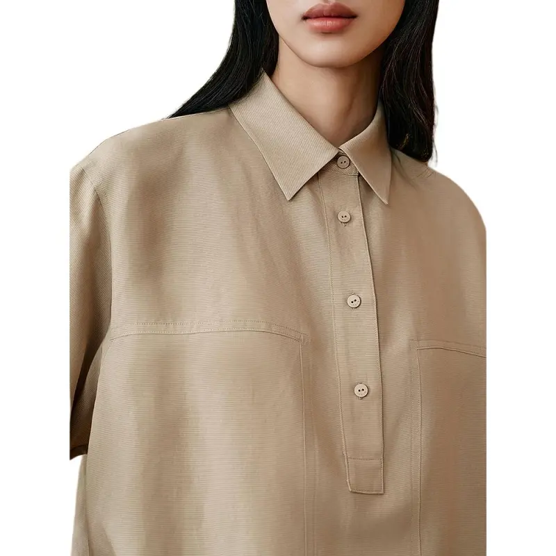 INSUN Shirts Women's Light Khaki-1