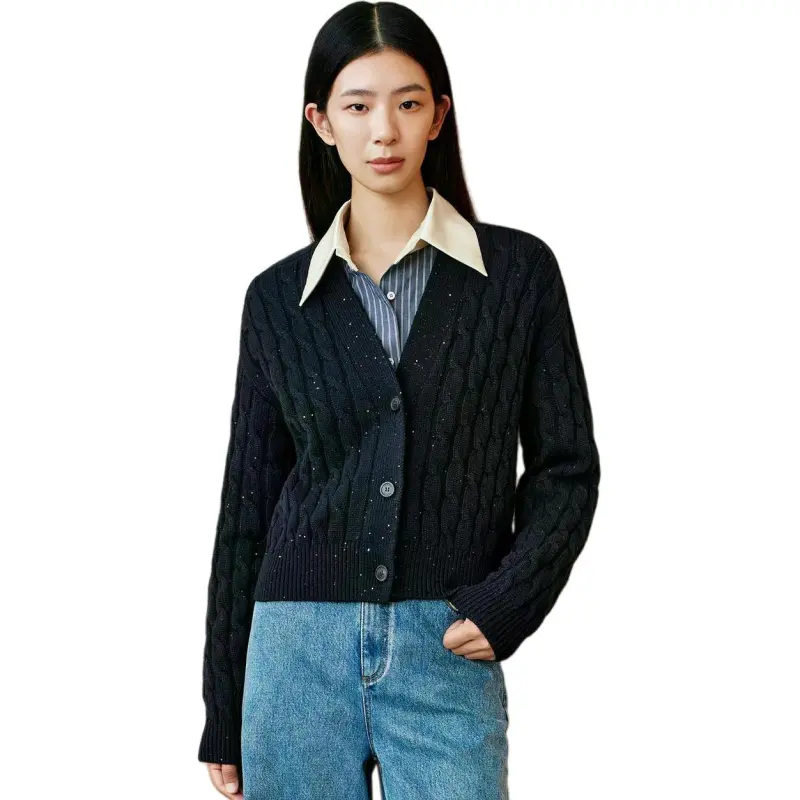 INSUN Cashmere Sweaters Women's Navy Blue-1