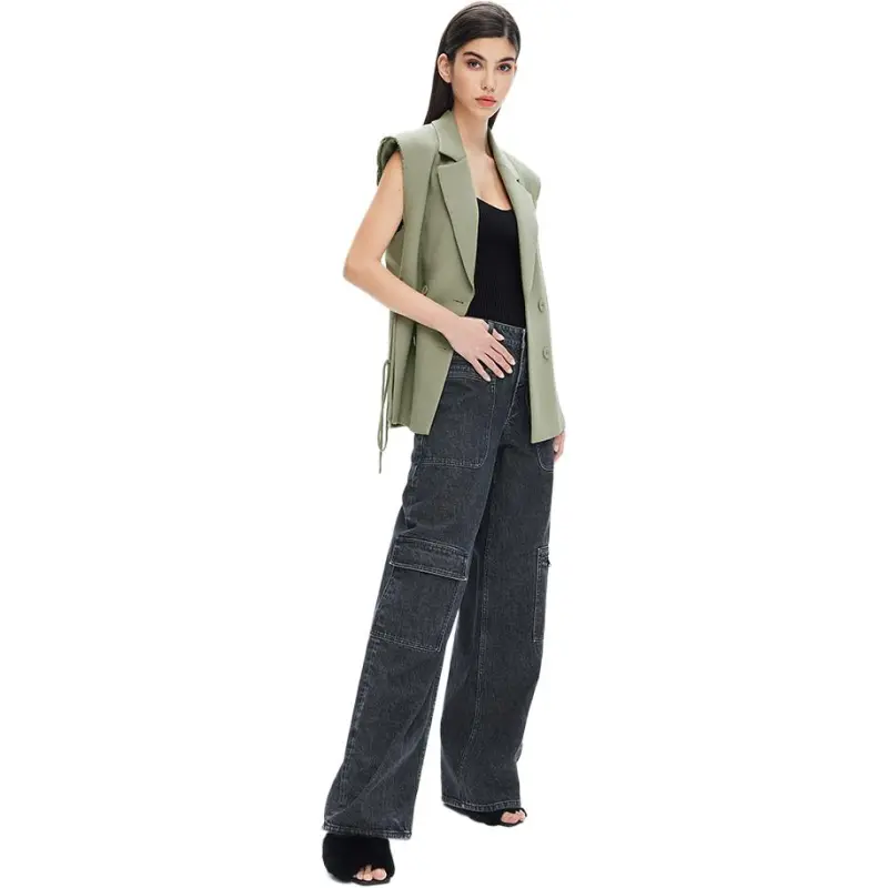Miss Sixty Vests Women's Gray Green-4