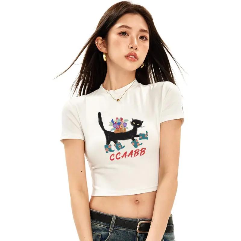 CCAABB Crop Tops Women's WHX/White Consider 1 Size Up-4