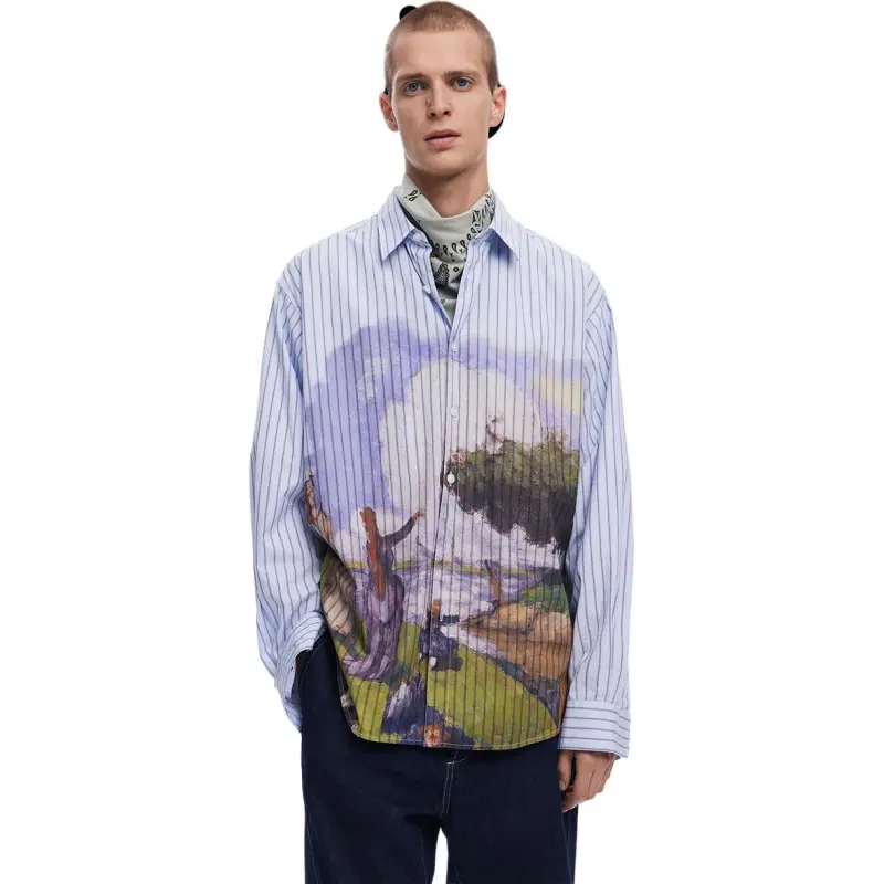 Desigual Shirts Men Blue Print-3