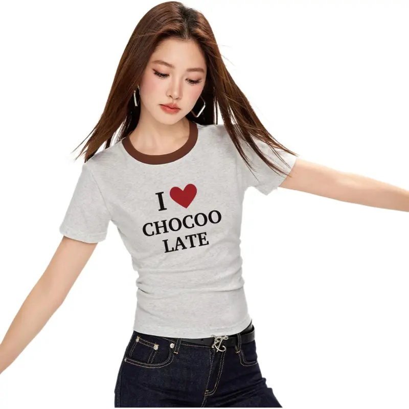  CHOCOOLATE T Shirt Women's White Gray-3