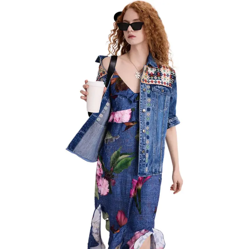 Desigual Denim Jackets Women's Medium Blue Denim-3