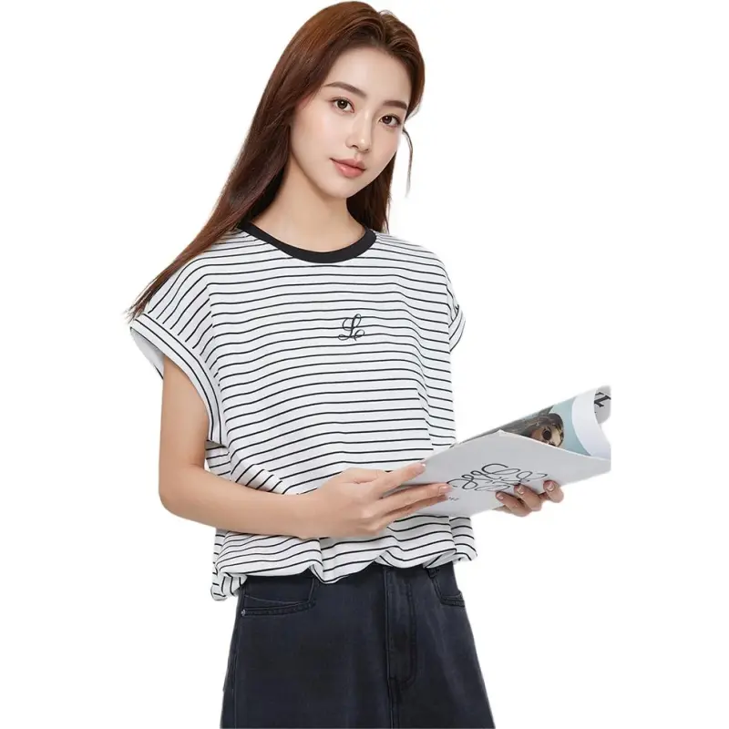 Love To Serve T Shirt Women's Black White Stripes 1-3
