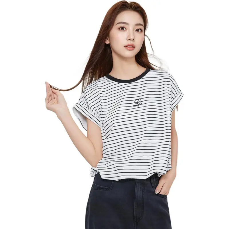 Love To Serve T Shirt Women's Black White Stripes 1-4