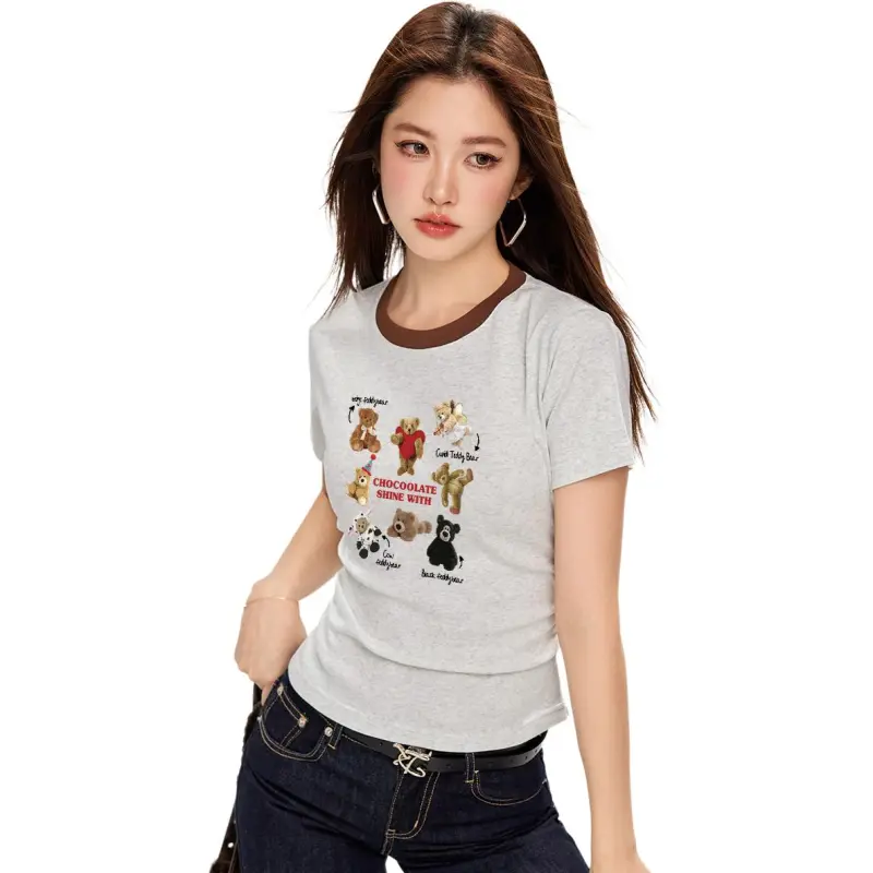  CHOCOOLATE T Shirt Women's White Gray-3