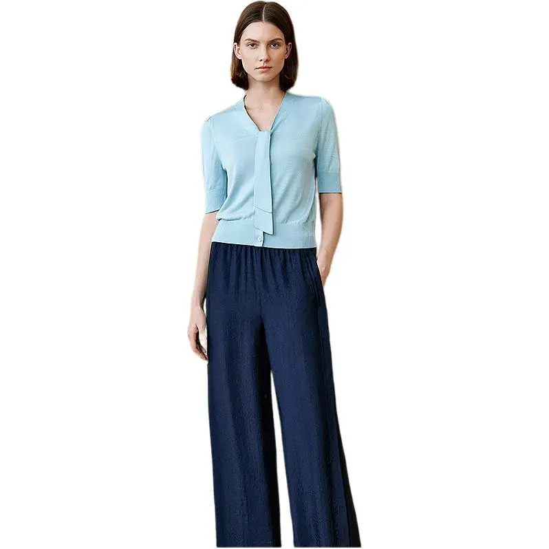 INSUN Casual Pants Women's Navy Blue-1