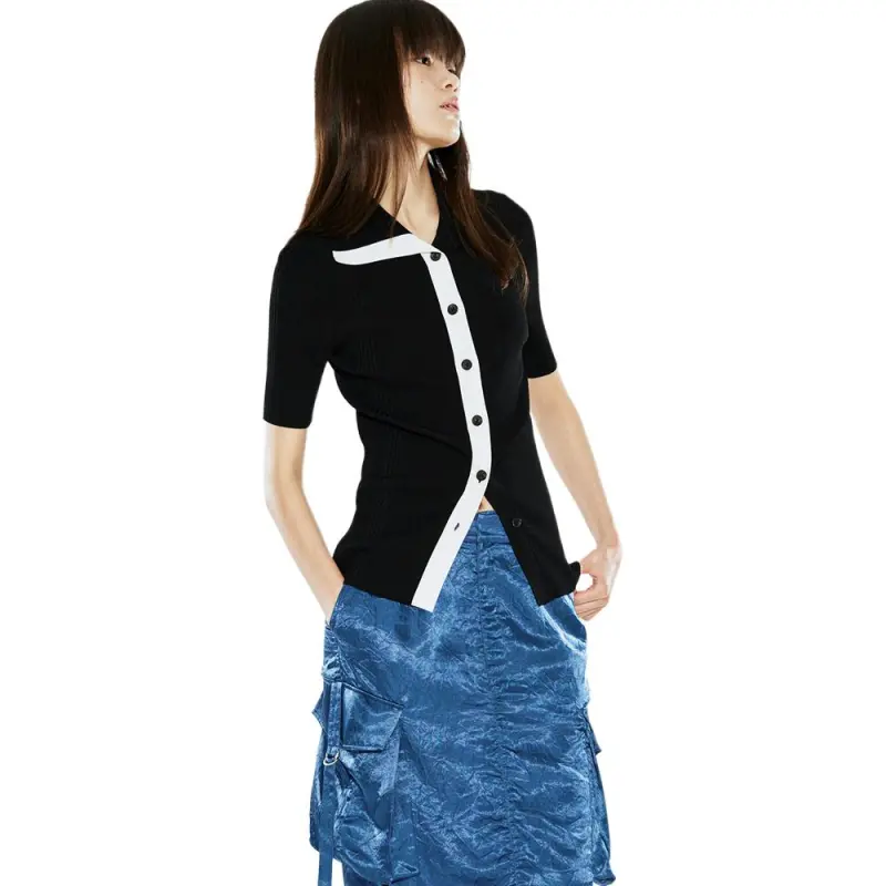 COVERINS Knitwear Women's Black White-3