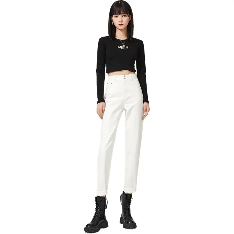 YIYANG Jeans Women's White-2