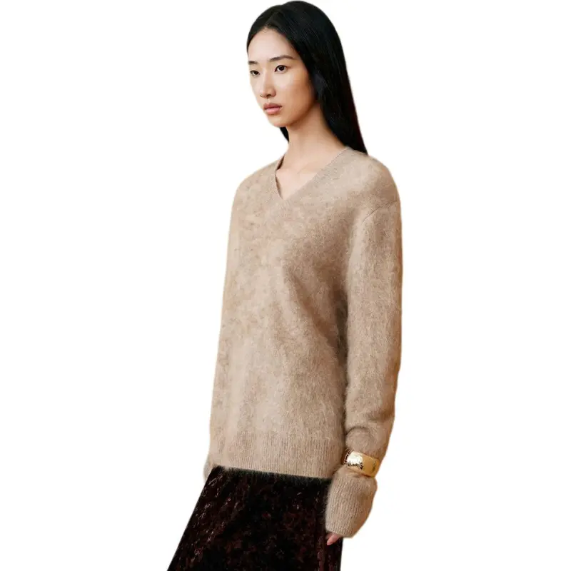 INSUN Cashmere Sweaters Women's Light Chestnut-2