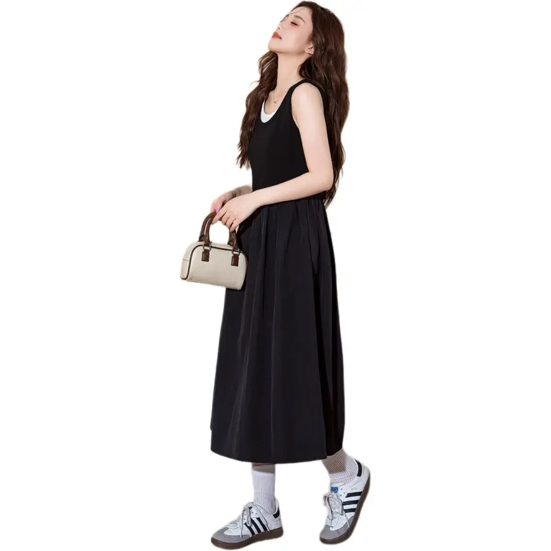 Tonlion Slip Dresses Women's Black-1