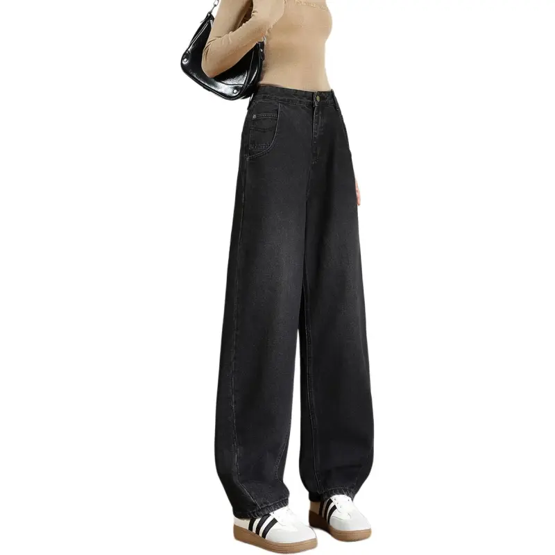 FAWENXIANGZI Jeans Women's Black-2
