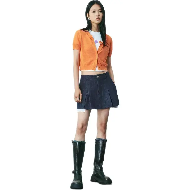 URBAN REVIVO Denim Short Skirts Women's-2